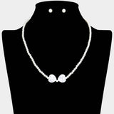 Pearl Heart Pointed Necklace - Madeline Love - Flyclothing LLC