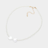 Pearl Heart Pointed Necklace - Madeline Love - Flyclothing LLC