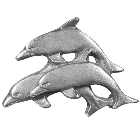 Dolphin Pod Antiqued Lapel Pin - Siskiyou Originals - Flyclothing LLC