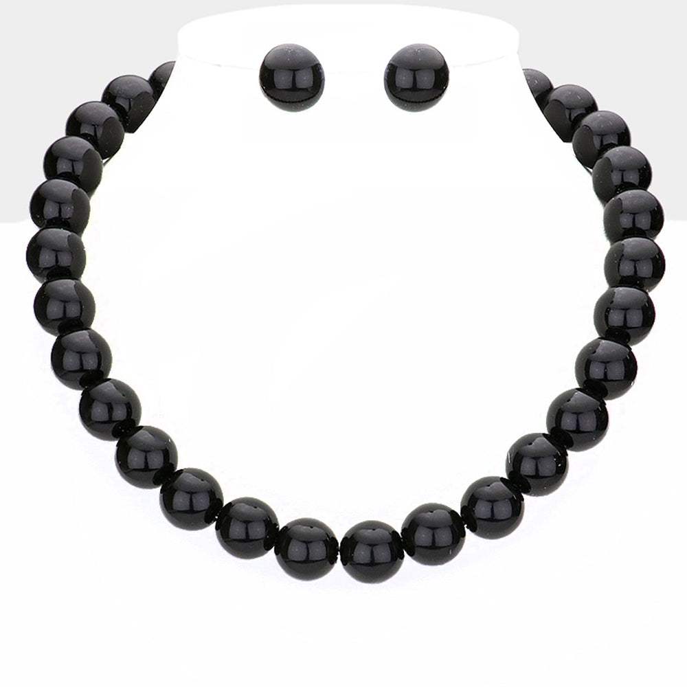 12MM Pearl Necklace and Earring Set - Madeline Love - Flyclothing LLC