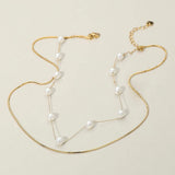 SECRET BOX_Stainless Steel Pearl Sleek Box Chain Layered Necklace - Madeline Love - Flyclothing LLC