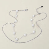 SECRET BOX_Stainless Steel Pearl Sleek Box Chain Layered Necklace - Madeline Love - Flyclothing LLC
