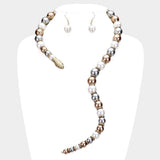 Pearl Beaded Snake Open Necklace - Madeline Love - Flyclothing LLC