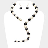 Pearl Beaded Snake Open Necklace - Madeline Love - Flyclothing LLC