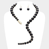 Pearl Beaded Snake Open Necklace - Madeline Love - Flyclothing LLC