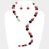 Pearl Beaded Snake Open Necklace - Madeline Love - Flyclothing LLC