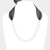 Ribbon Pearl Necklace - Madeline Love - Flyclothing LLC
