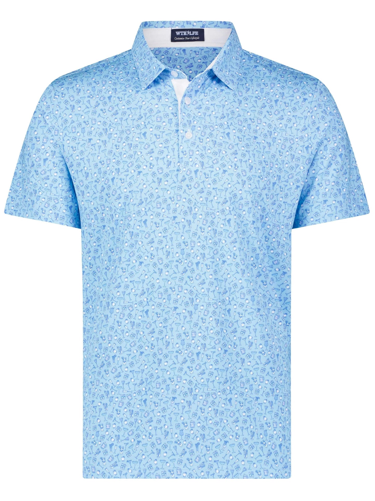 Spirits Print Polo - White Water Life - Flyclothing LLC