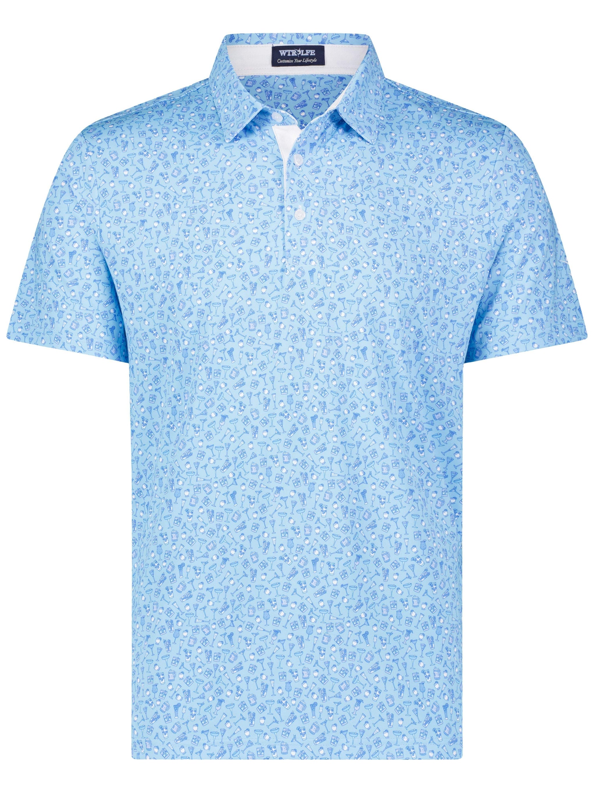 Spirits Print Polo - White Water Life - Flyclothing LLC