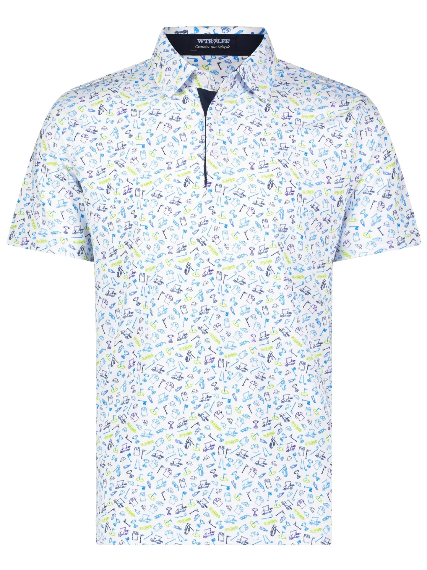 Links Print Polo - White Water Life - Flyclothing LLC