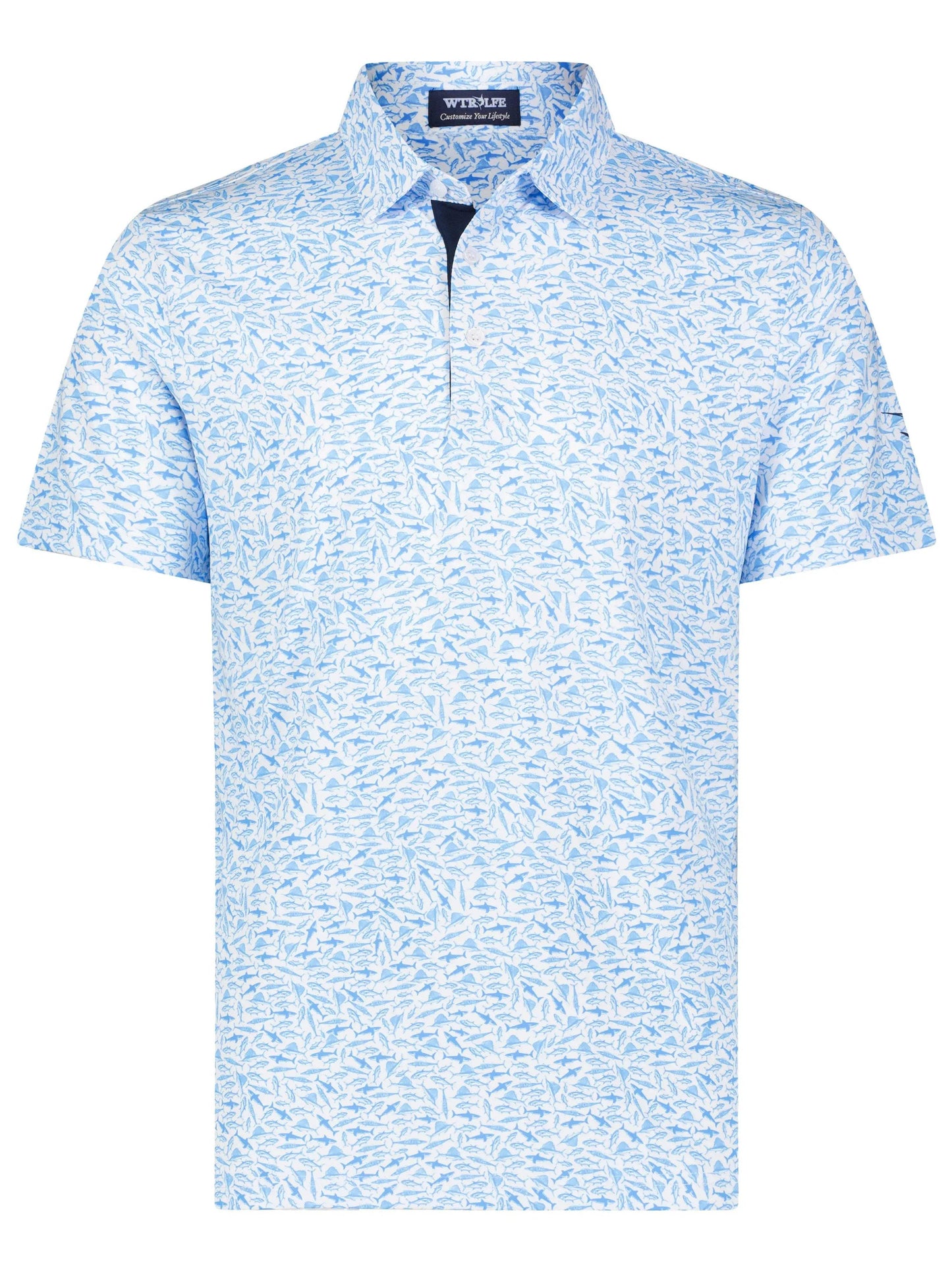 Predator Print Polo - White Water Life - Flyclothing LLC
