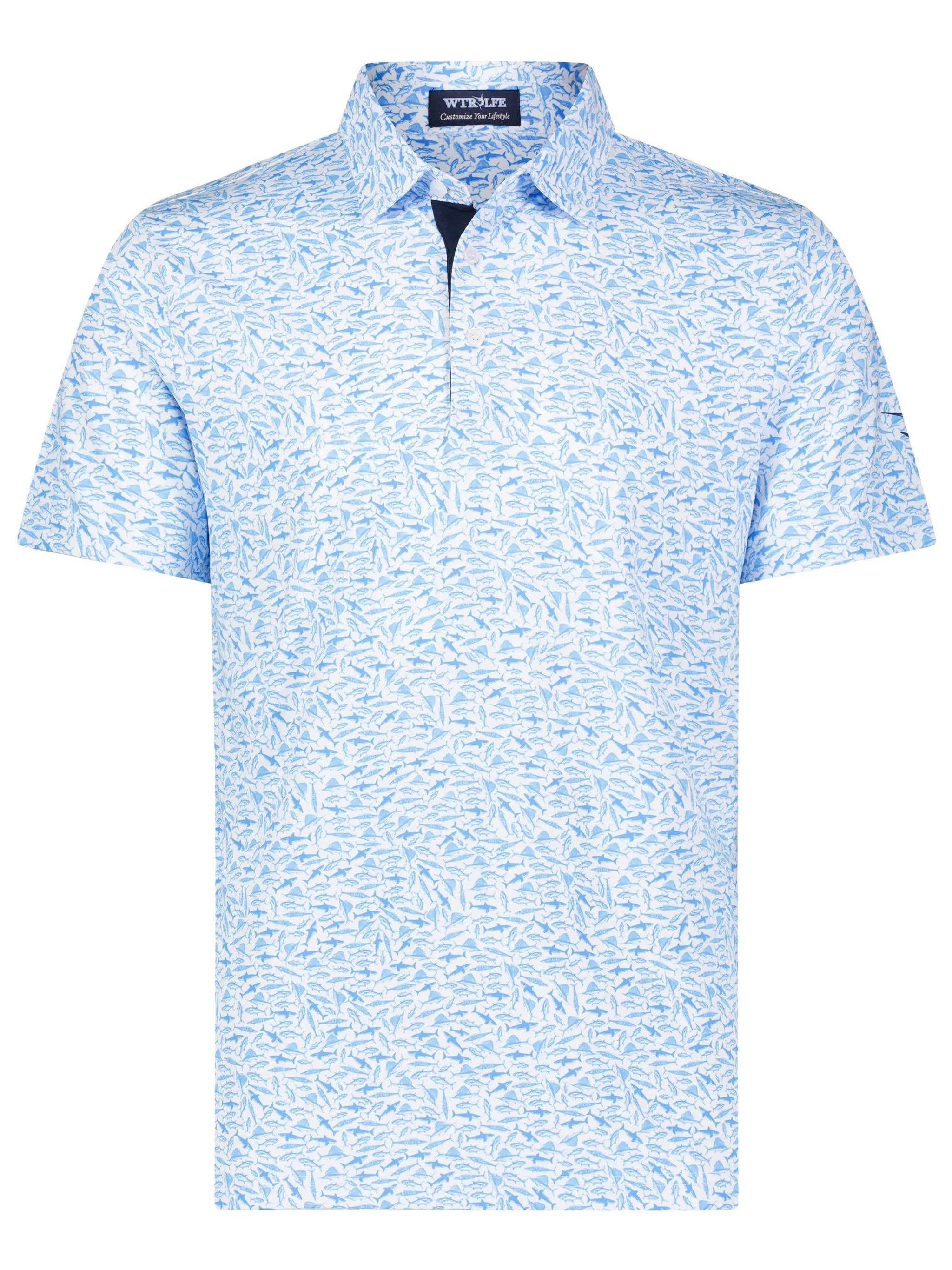 Predator Print Polo - White Water Life - Flyclothing LLC