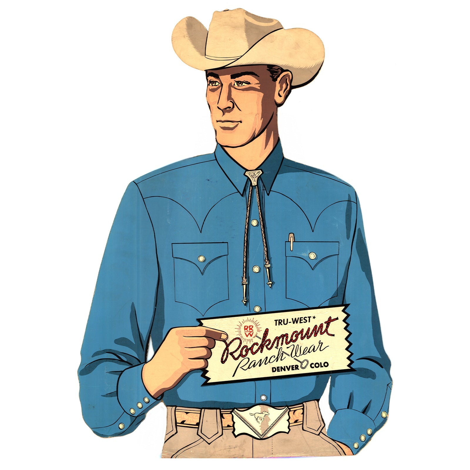 Rockmount Ranch Wear Blue Solid Vintage Western Cowboy Poster - Rockmount Clothing - Flyclothing LLC