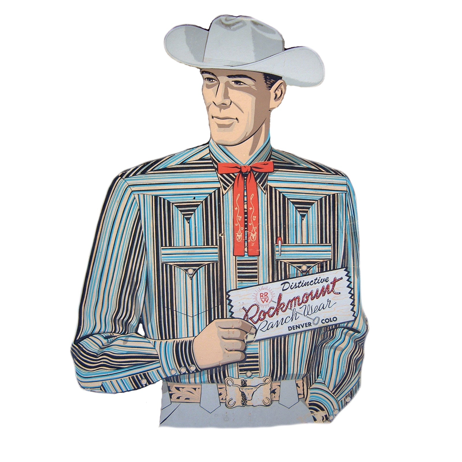 Rockmount Ranch Wear Blue/Black Stripe Vintage Western Cowboy Poster - Rockmount Clothing - Flyclothing LLC