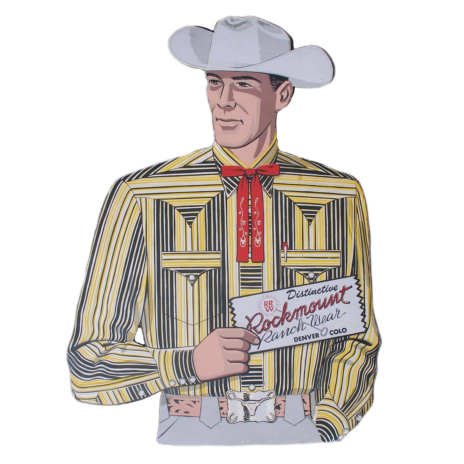 Rockmount Ranch Wear Yellow/Black Stripe Vintage Western Cowboy Poster - Rockmount Clothing - Flyclothing LLC