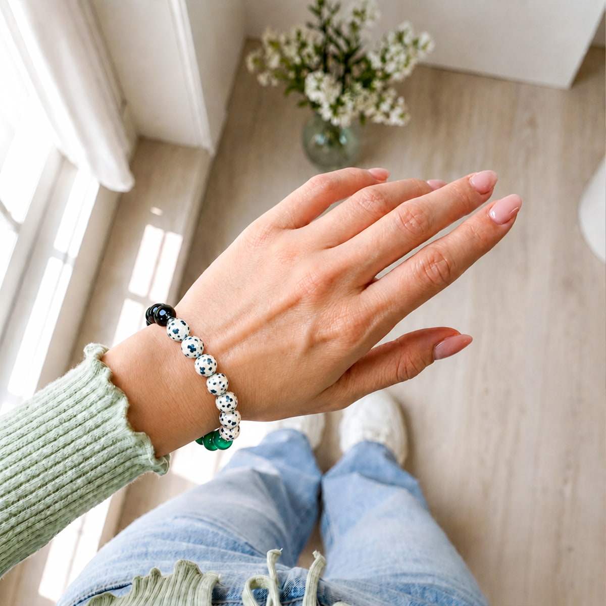 Soul Reset: Dalmatian Jasper Bracelet of Healing - Conscious Items - Flyclothing LLC