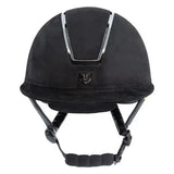 Tipperary Windsor with MIPS Wide Brim - Black UltraSuede Shell w/ Chrome Trim and Black UltraSuede Top - Breeches.com - Flyclothing LLC