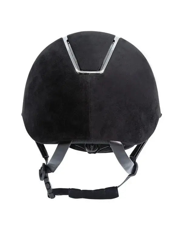 Tipperary Windsor with MIPS Wide Brim - Black UltraSuede Shell w/ Chrome Trim and Black UltraSuede Top - Breeches.com - Flyclothing LLC