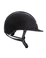 Tipperary Windsor with MIPS Wide Brim - Black UltraSuede Shell w/ Chrome Trim and Black UltraSuede Top - Breeches.com - Flyclothing LLC