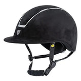 Tipperary Windsor with MIPS Wide Brim - Black UltraSuede Shell w/ Chrome Trim and Black UltraSuede Top - Breeches.com - Flyclothing LLC