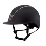 Tipperary Windsor with MIPS Wide Brim - Black UltraSuede Shell w/ Chrome Trim and Black UltraSuede Top - Breeches.com - Flyclothing LLC