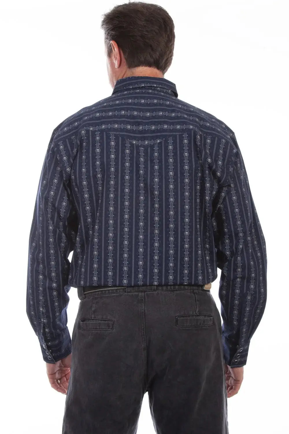 Scully Leather Navy SKULL STRIPE Shirt - Scully Leather - Flyclothing LLC