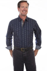 Scully Leather Navy SKULL STRIPE Shirt - Scully Leather - Flyclothing LLC