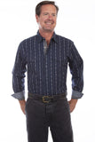 Scully Leather Navy SKULL STRIPE Shirt - Scully Leather