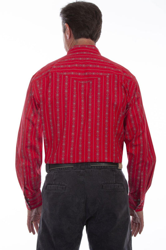 Scully Leather Red SKULL STRIPE Shirt - Scully Leather