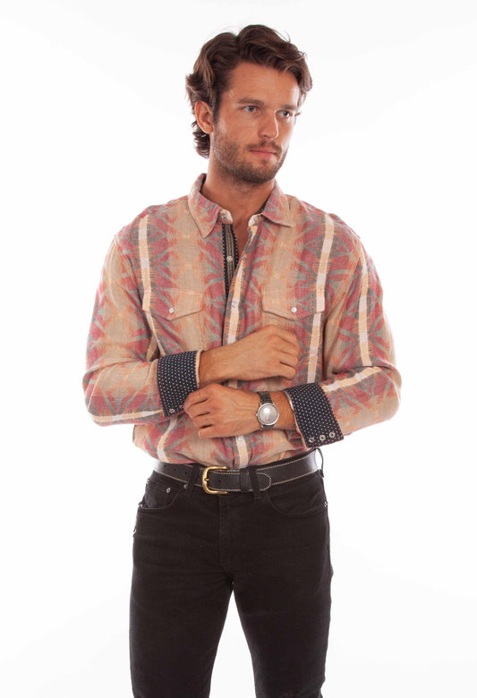 Scully Leather Mens Signature Southwest Stripe Shirt - Flyclothing LLC