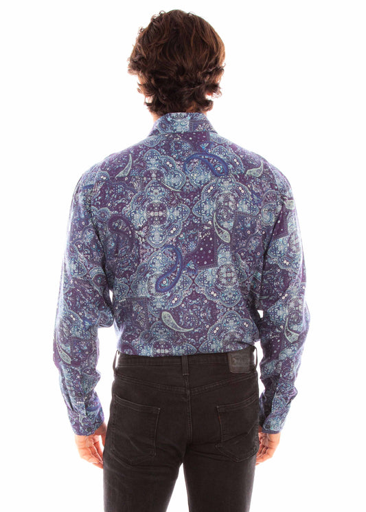 Scully Leather Western Scully Paisley Print Tencel Shirt - Scully Leather