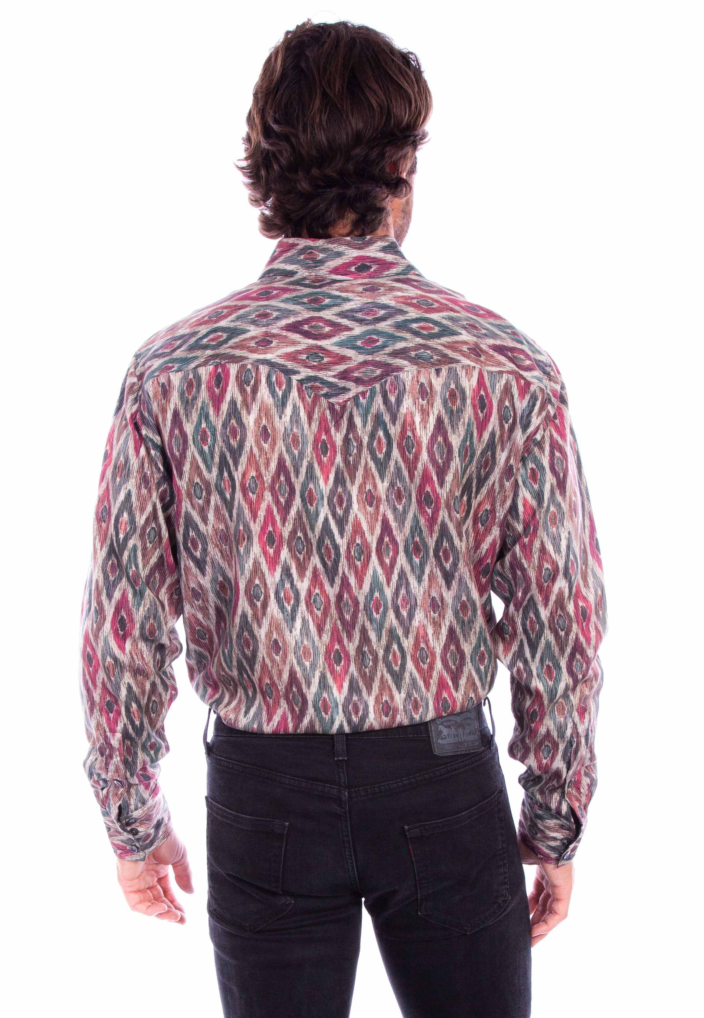 Scully Leather Western Scully Diamond Print Tencel Shirt - Scully Leather