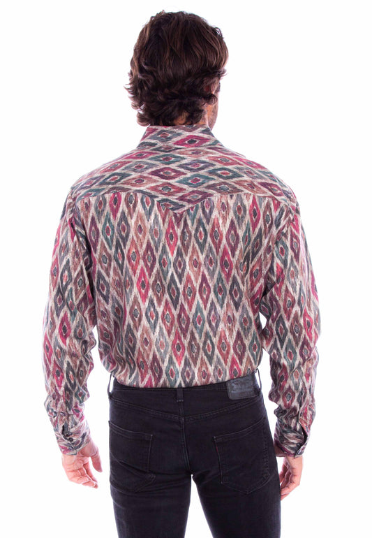 Scully Leather Western Scully Diamond Print Tencel Shirt