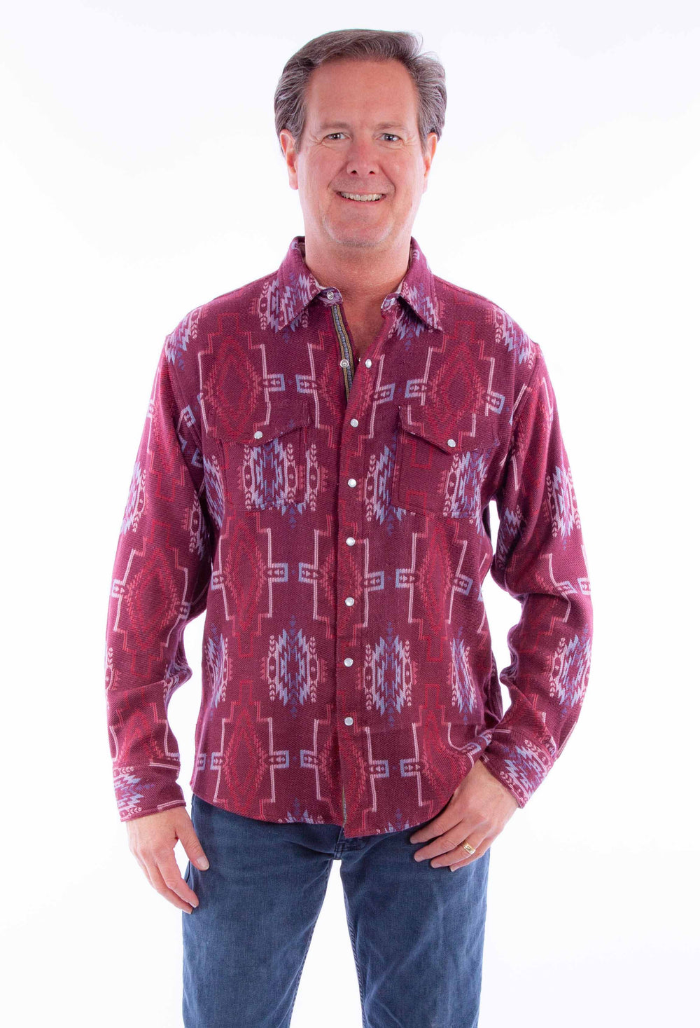 Scully Leather burgundy signature shirt - Scully Leather