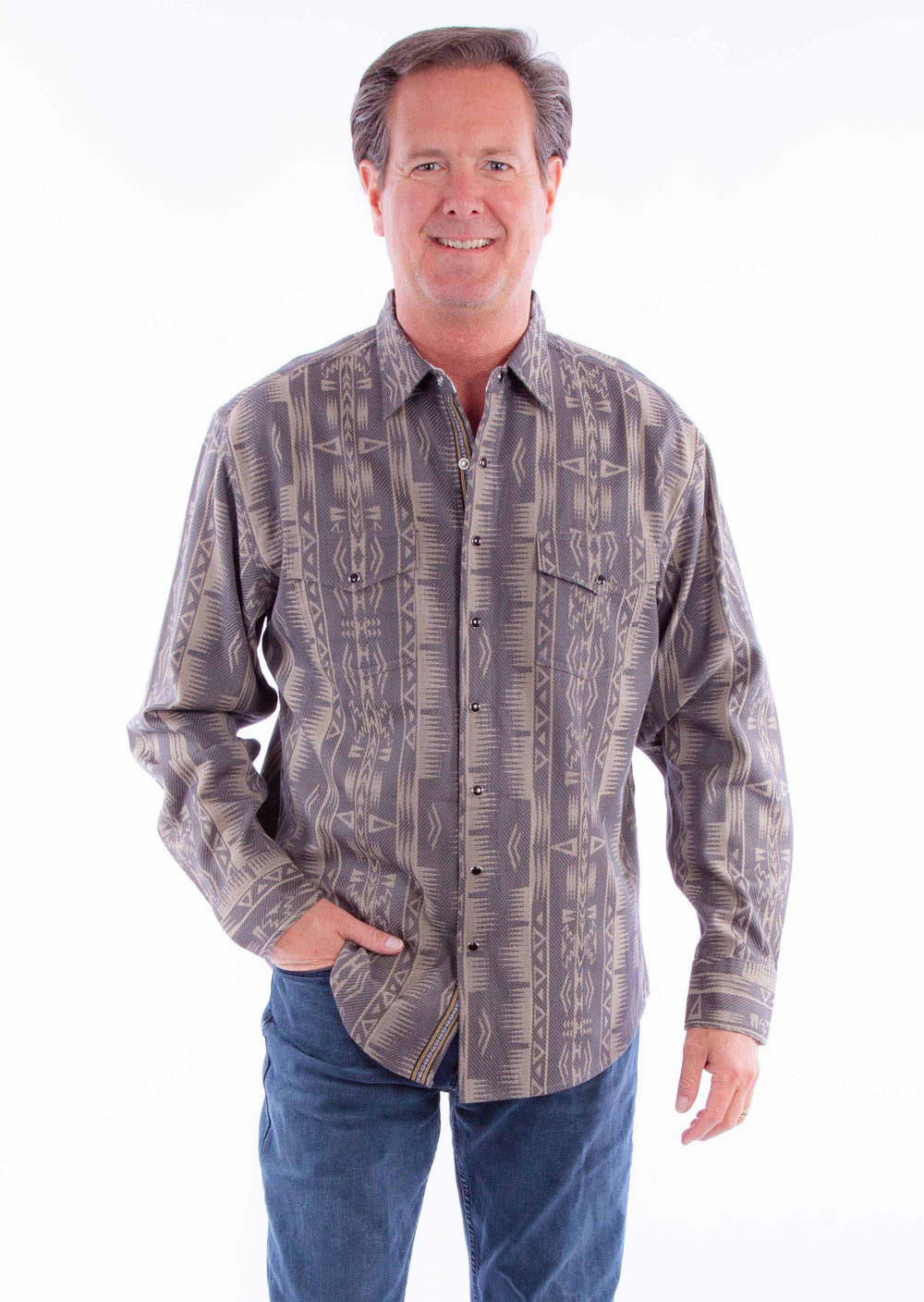 Scully Leather taupe signature shirt - Scully Leather
