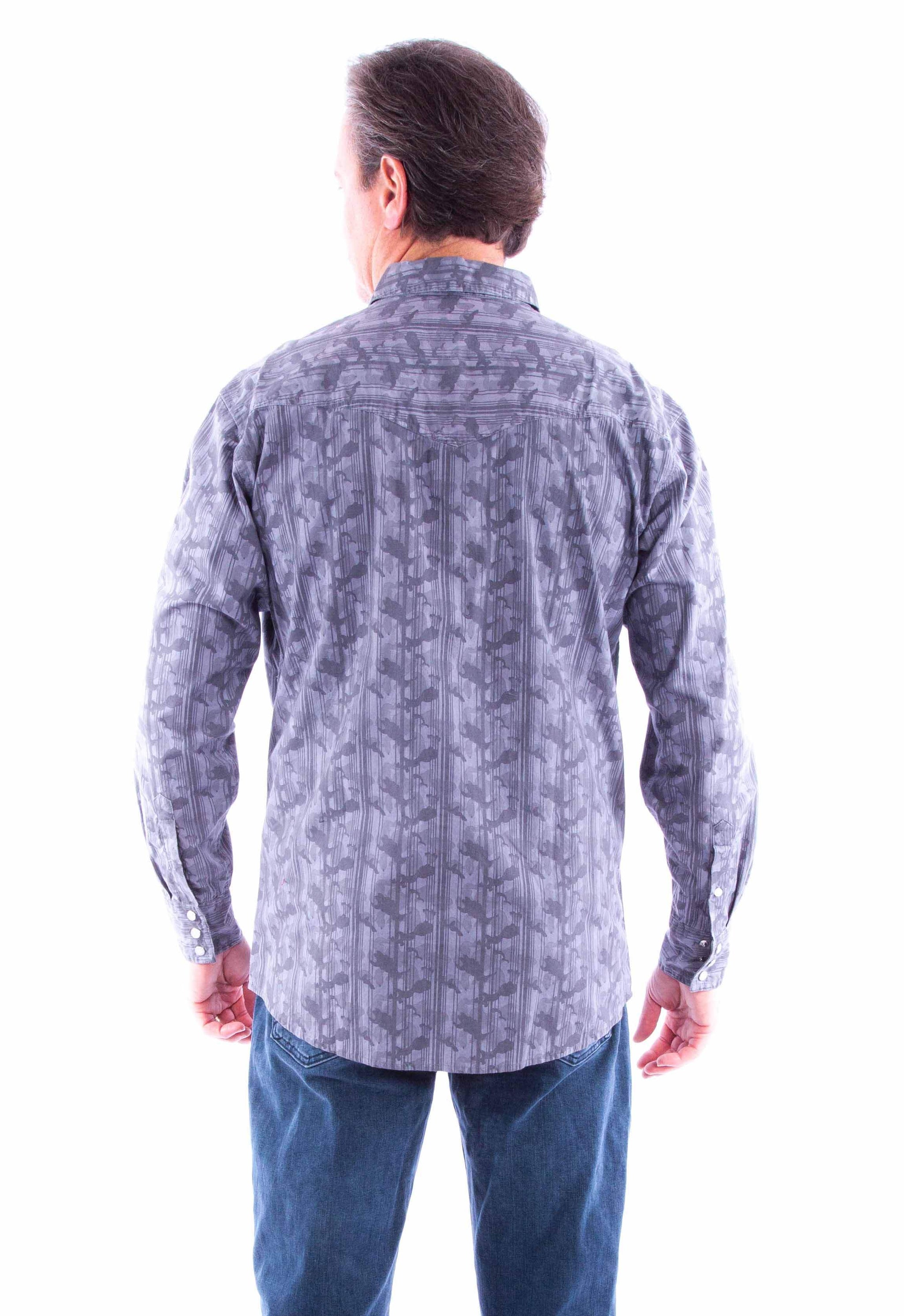 Scully Leather grey signature camo print shirt - Scully Leather - Flyclothing LLC