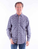 Scully Leather grey signature camo print shirt - Scully Leather