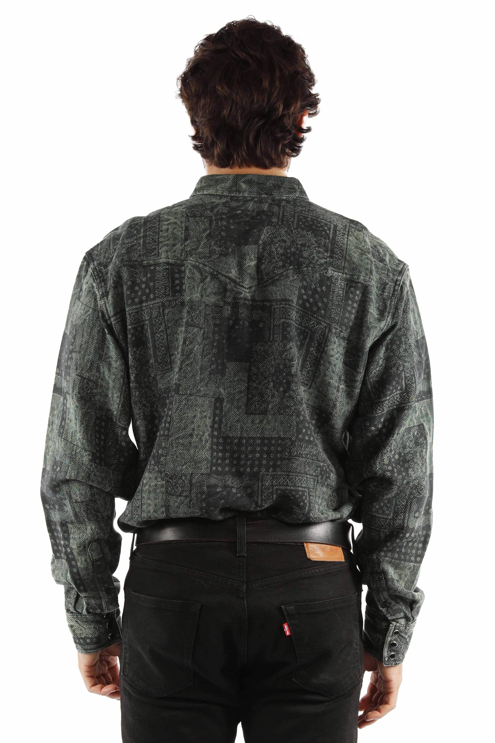 western scully forest 100% cotton signature washed printed shirt - Scully Leather - Flyclothing LLC