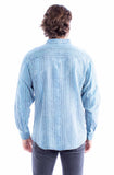 Scully Leather blue overdyed jacquard signature shirt - Scully Leather