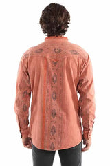 Scully Leather Rust Overdyed jacquard signature shirt - Scully Leather - Flyclothing LLC