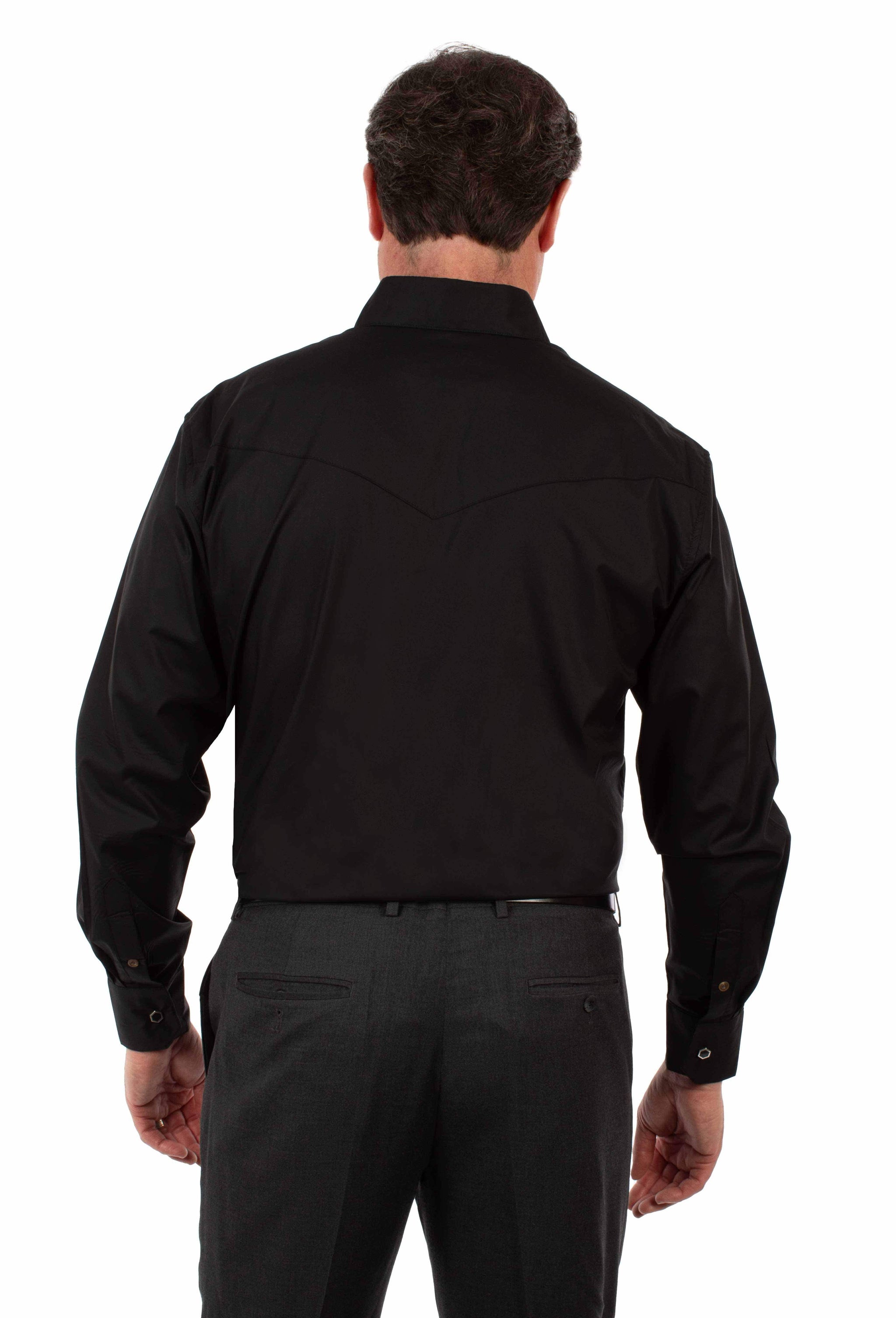 Scully Leather Black Poplin Dress Shirt - Scully Leather - Flyclothing LLC