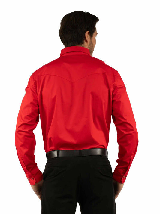 Western Scully 100% cotton Red Poplin dress shirt - Scully Leather - Flyclothing LLC