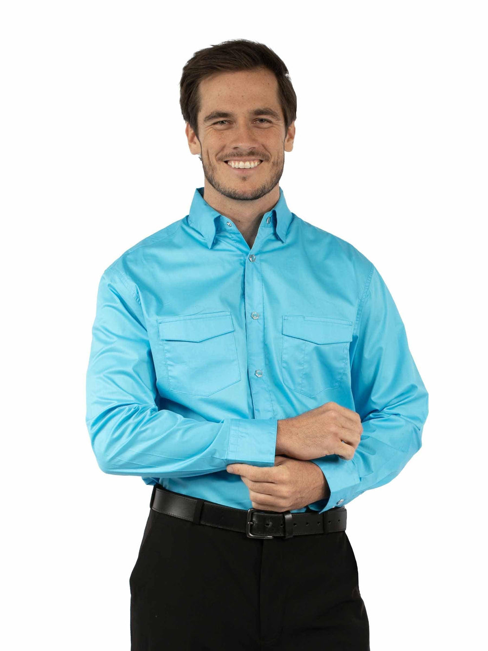 Western Scully 100% cotton Turquoise Poplin dress shirt