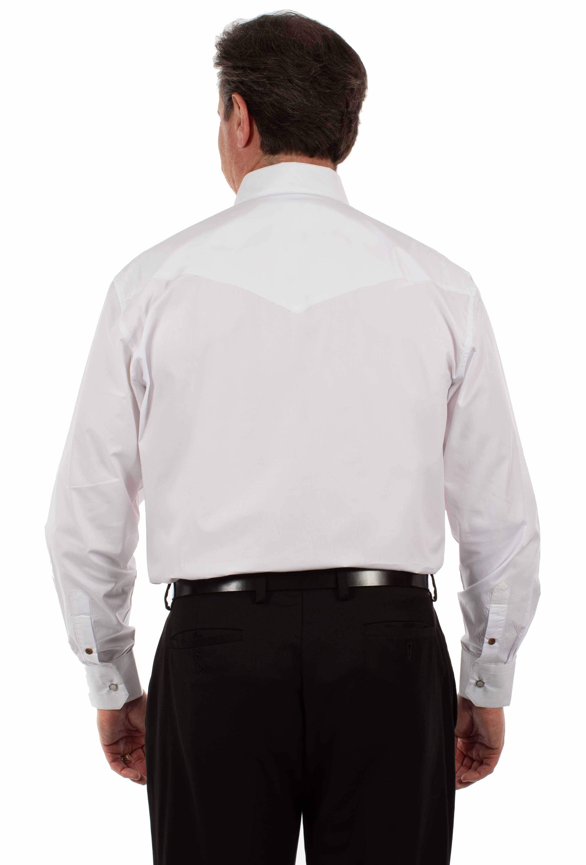 Scully Leather White Poplin Dress Shirt - Scully Leather - Flyclothing LLC