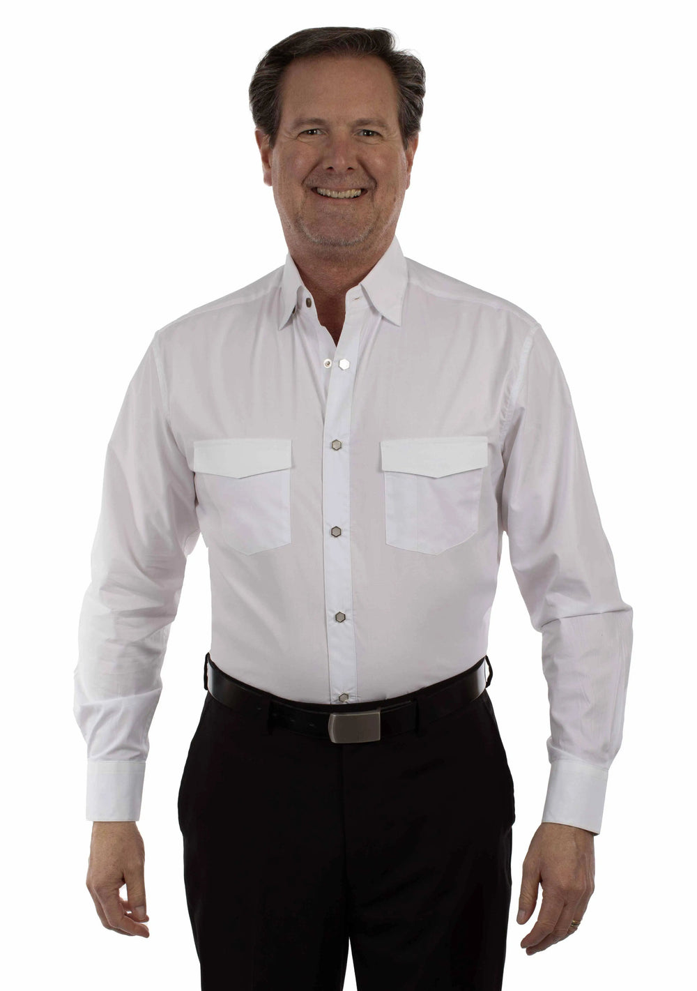 Scully Leather White Poplin Dress Shirt - Scully Leather
