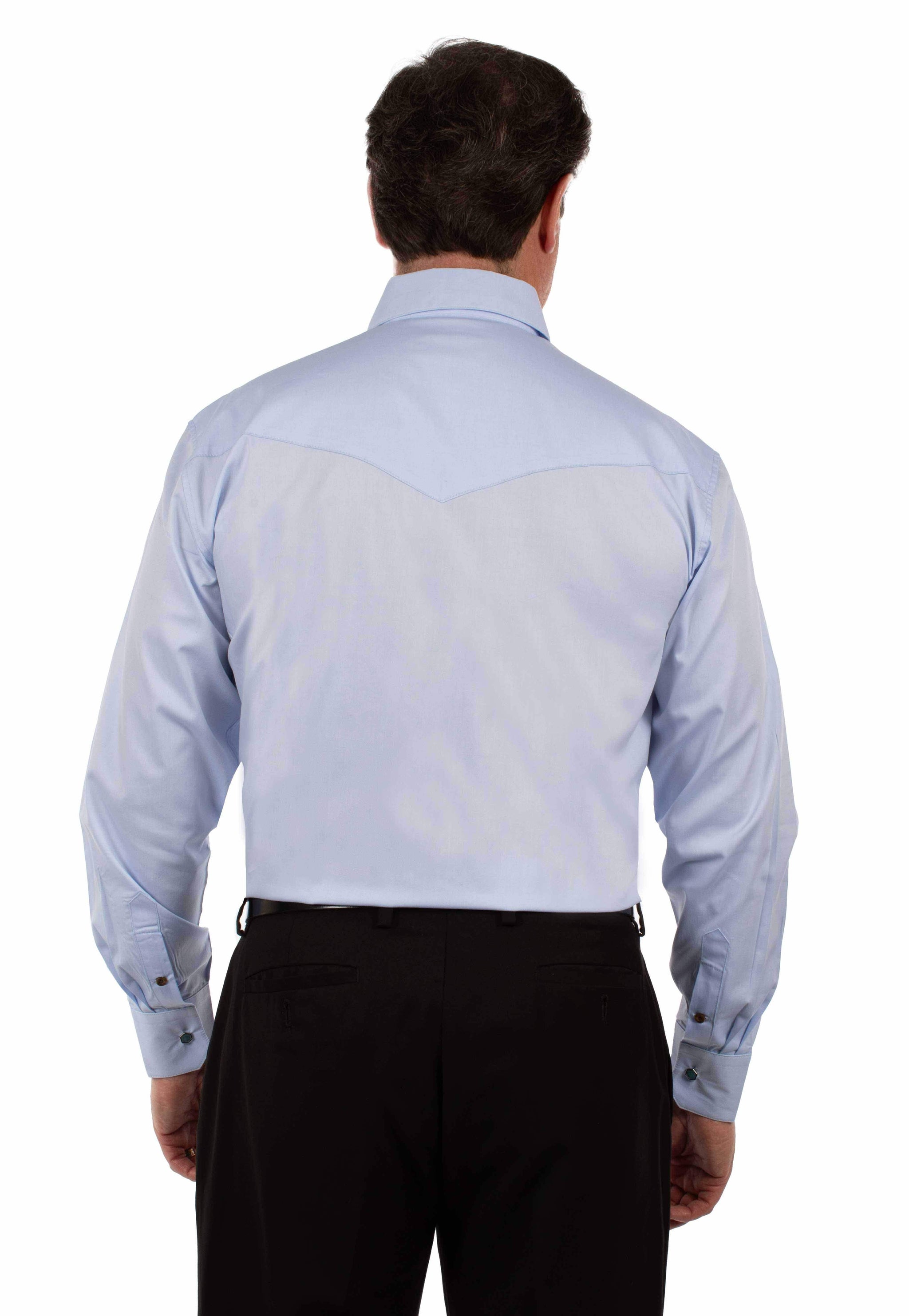 Scully Leather Light Blue Chambray Dress Shirt - Scully Leather - Flyclothing LLC
