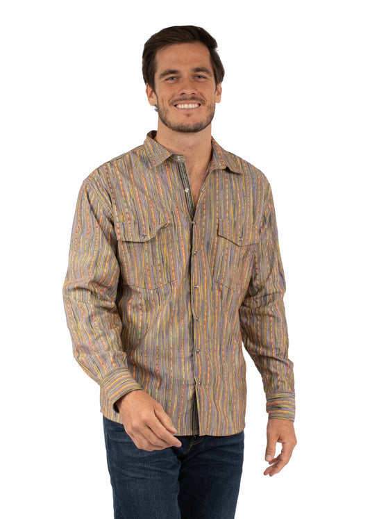 Western Scully  Multi Multi color dobby stripe