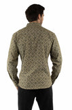 Western Scully 100% cotton Olive Arrow print chambray