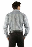 Western Scully 100% cotton Charcoal Paisley jacquard stripe