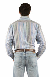 Scully Leather Paisley jacquard stripe Mens Shirt - Scully Leather - Flyclothing LLC